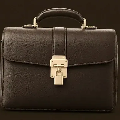 Locked leather briefcase — Bsb007