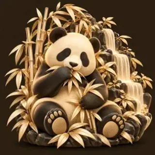 Panda eating bamboo — Bsb007
